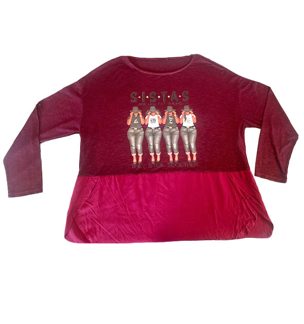 SISTAS STICK TOGETHER WOMEN'S LONG SLEEVE TOP + SPECIAL GIFT